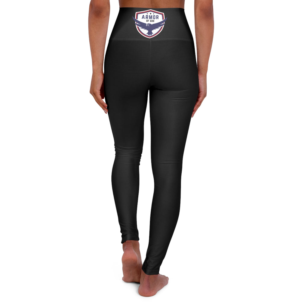 The Armor of God 'Glam Black' High Waisted Yoga Leggings